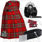 Battle Of Kilts Men’s Tartan Kilt Outfit – 6-Piece Scottish Set with Premium Accessories